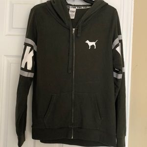 PINK Army Green Zip-up